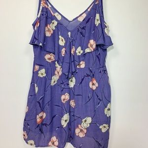 INDIGO FLORAL ROMPER BAND OF GYPSIES SIZE SMALL